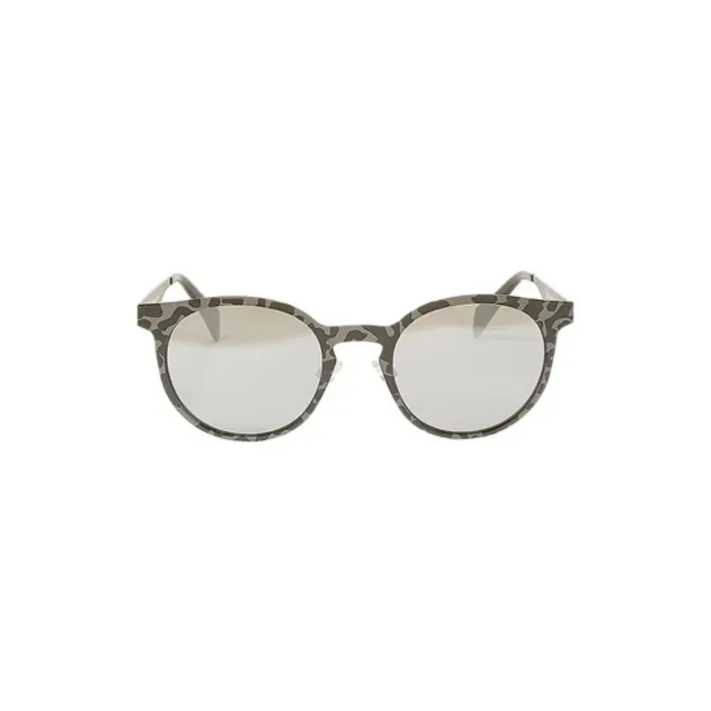 Italia Independent Unisex Round Shape Army Green Metal Frame 023.153
