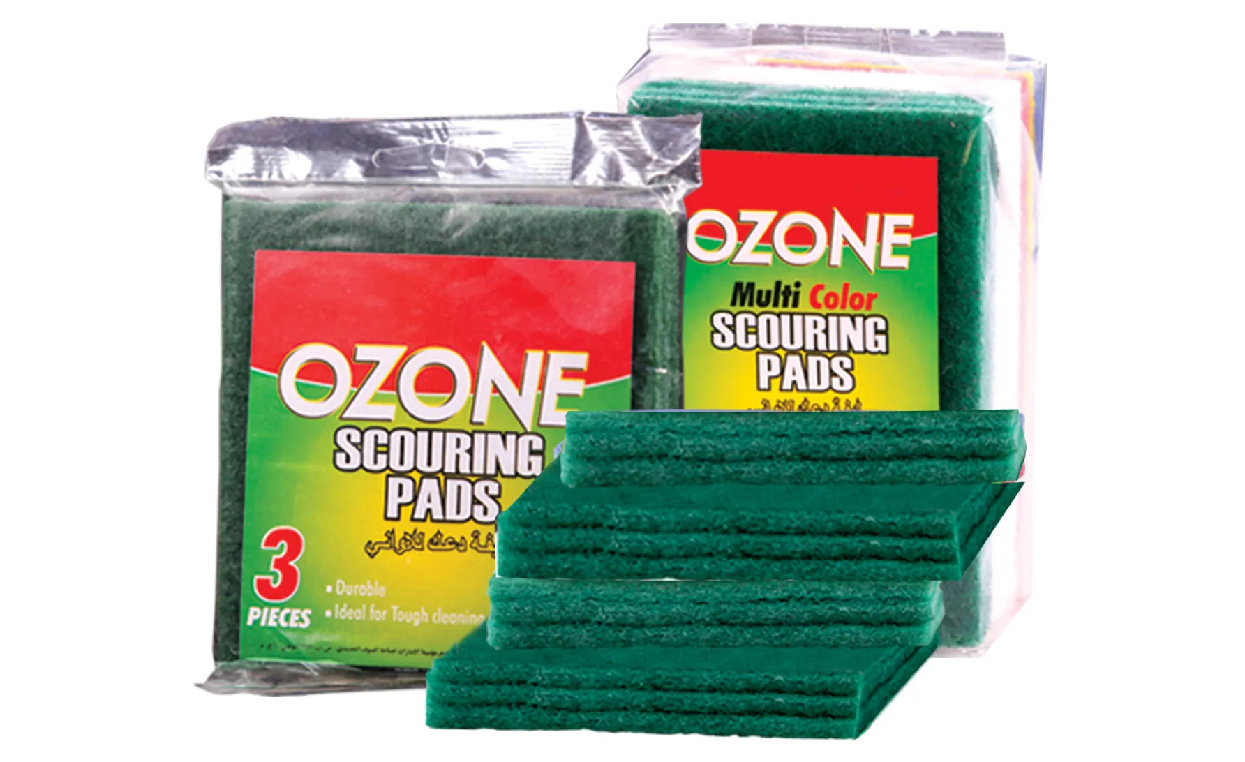 Ozone Green Pad Scouring Pads, 13 Piece