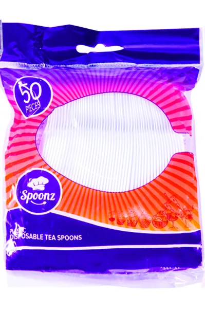 Spoonz 50-Piece Plastic Tea Spoon (S), White