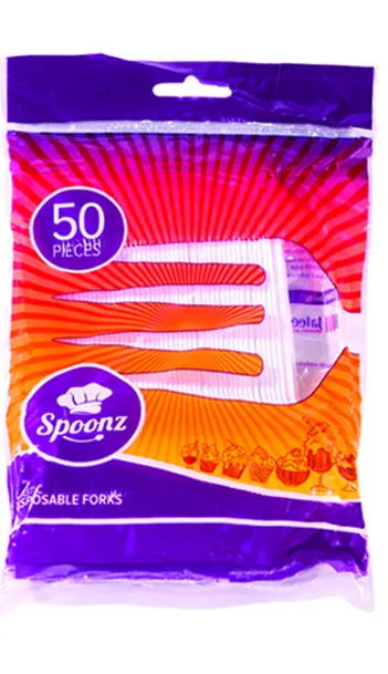 Spoonz 50-Piece Plastic Fork, White