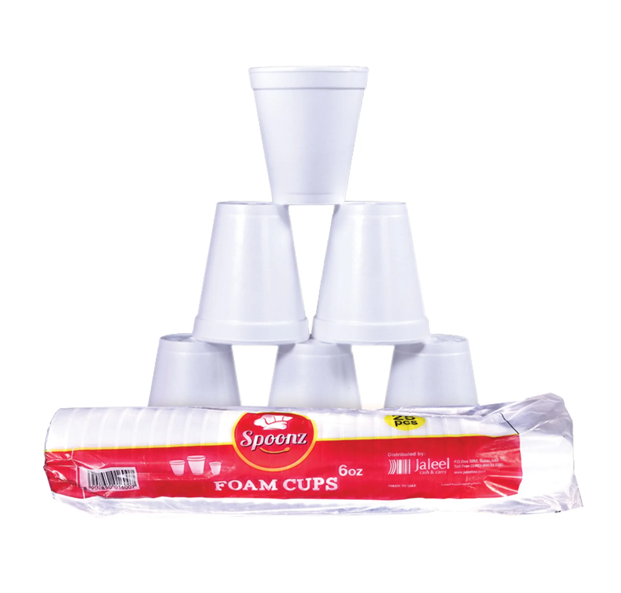 Spoonz 6oz 25-Piece Disposable Foam Cup, White