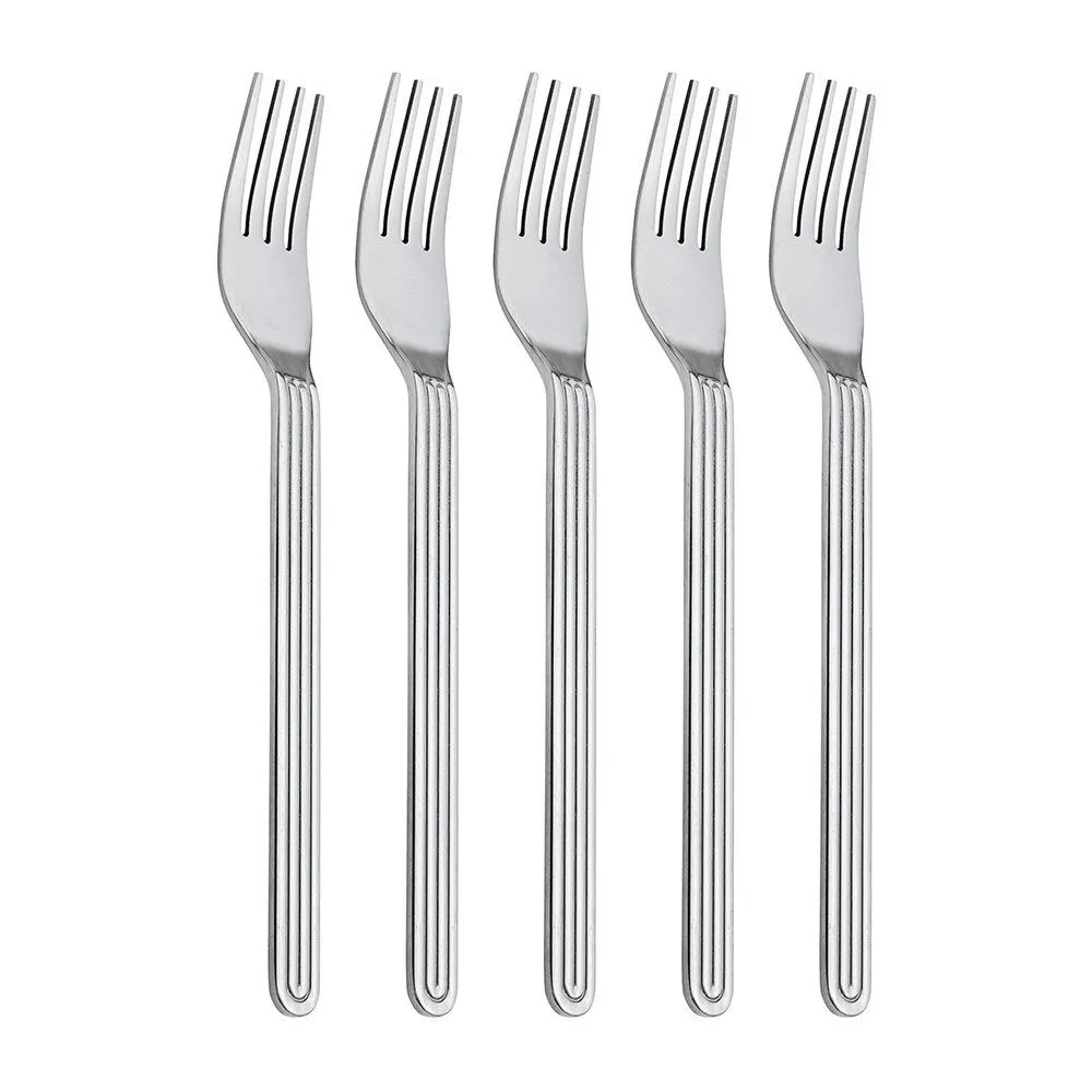 Ozone 6-Piece Stainless Steel Fork, Silver