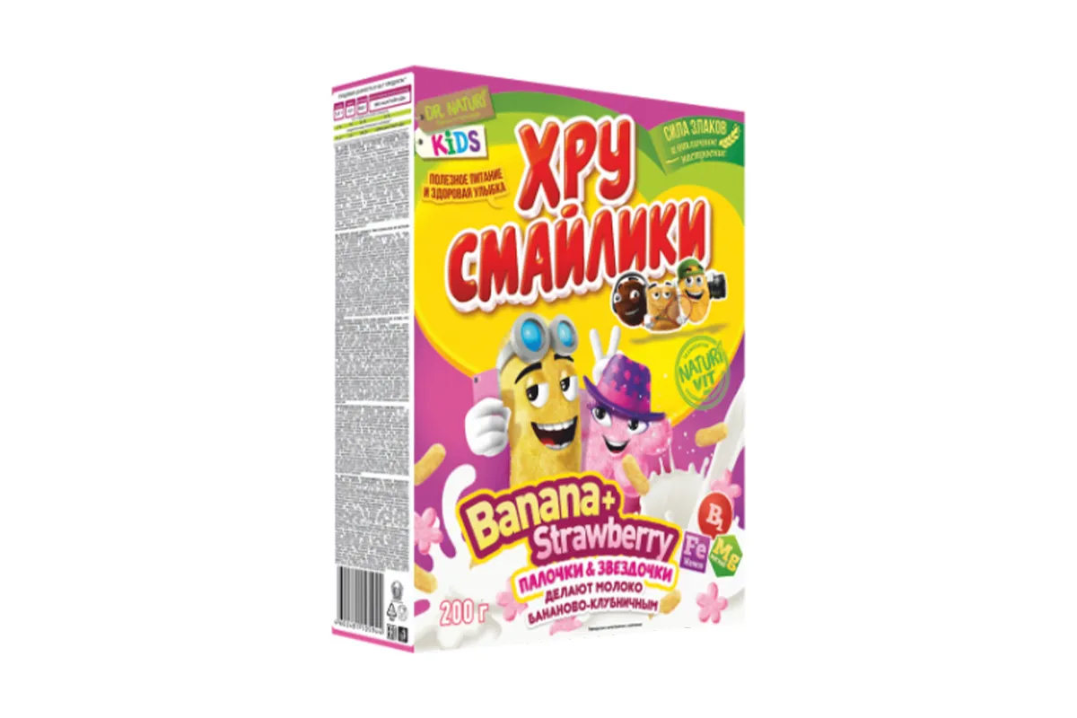 Khrusmailiki Strawberry & Banana Flavored Corn Stars & Flips