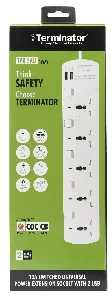 5 Way Universal Power Extension Socket With Individual Switches & Indicators 2USB 3M 13A