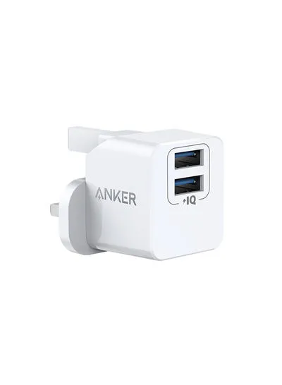 PowerPort Mini Dual Port Wall Charger White