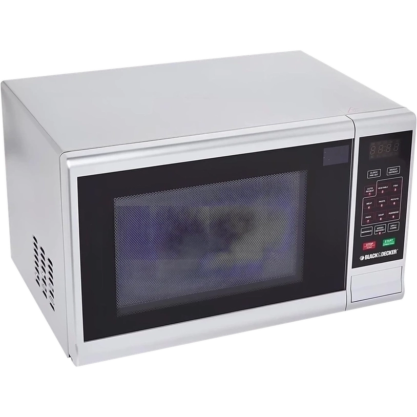 Black+Decker Microwave Oven 30L With Grill And Defrost Function MZ3000PG-B5 Silver/Black