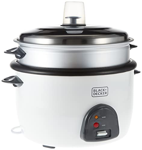 BLACK DECKER 1600W 4.5L 2 in 1 Non Stick Rice Cooker with Steamer