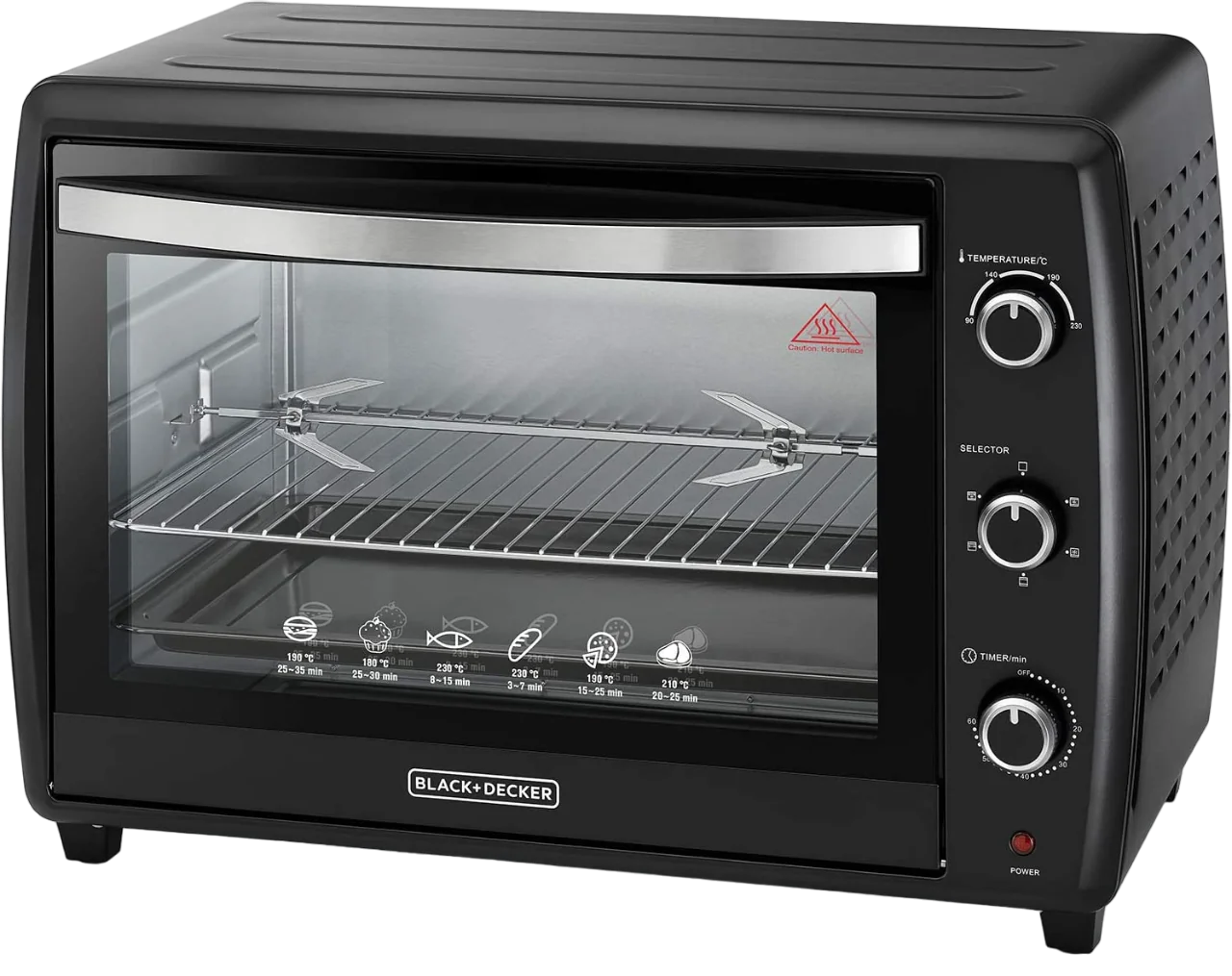 Black+Decker 70L Toaster Oven With Double Glass And Rotisserie TRO70RDG-B5 Black