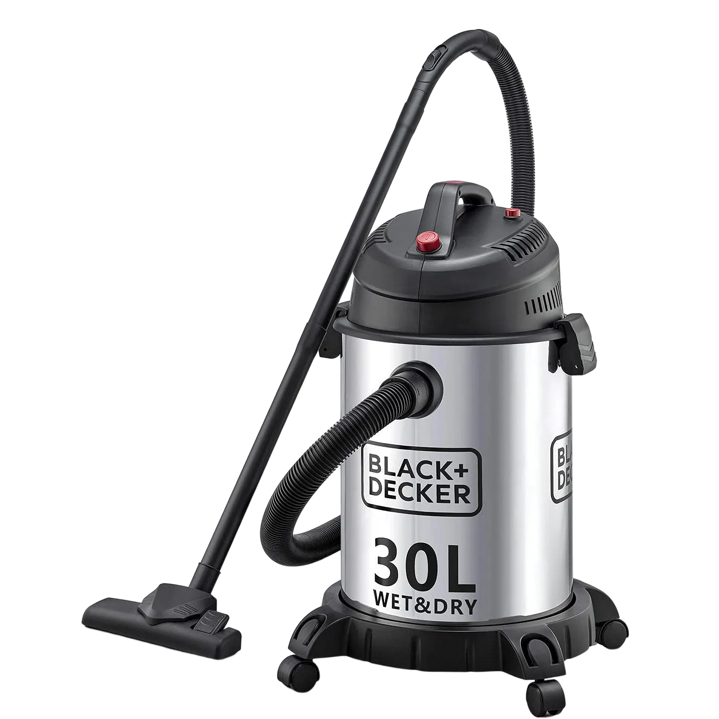 Black+Decker Drum Vacuum Cleaner Stainless Steel With Wet And Dry Function 1610W WV1450-B5 Silver/Black