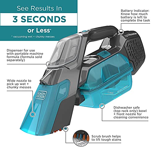 Black+Decker Cordless Spillbuster Portable Carpet Cleaner With Beater
