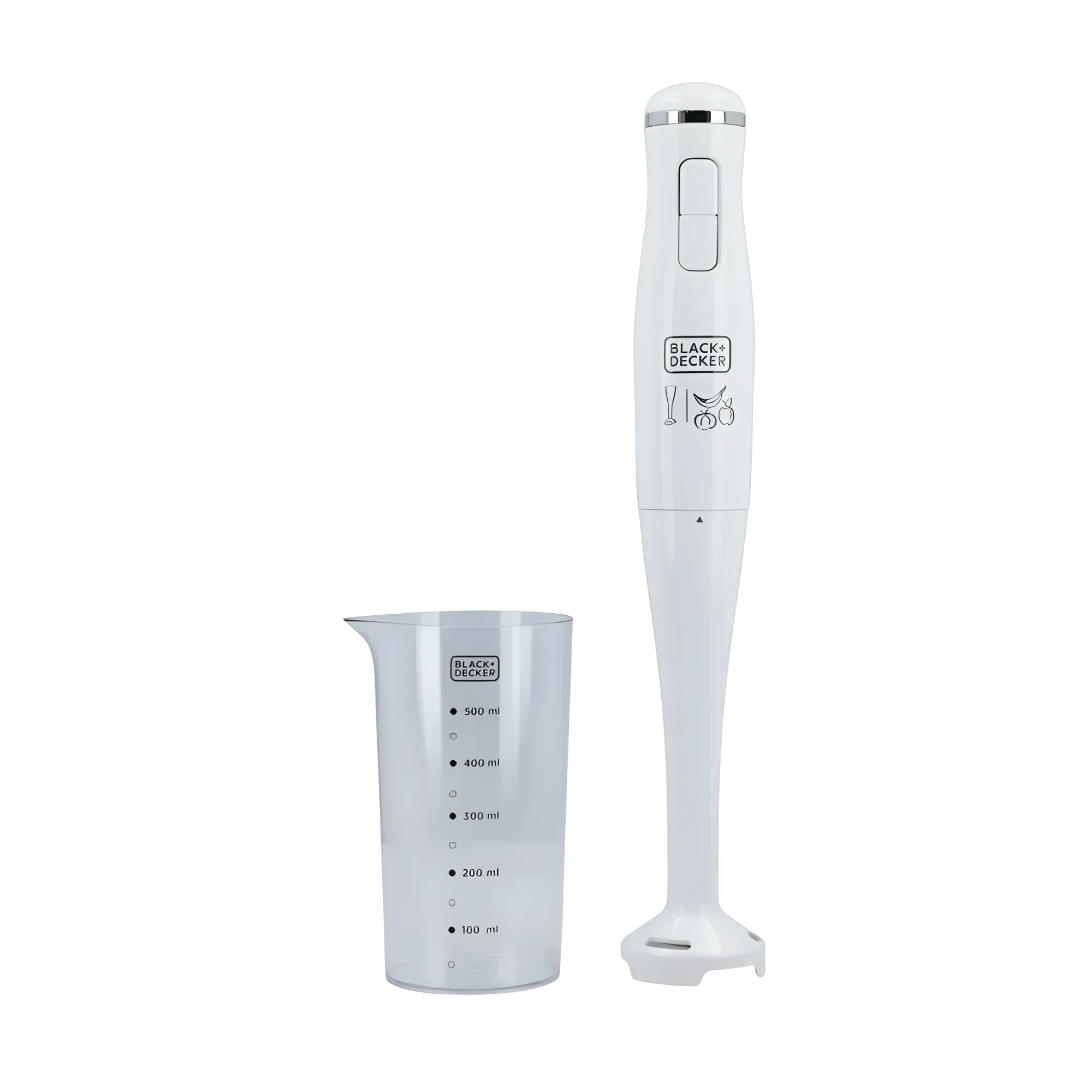 Black+Decker Hand Blender With Calibrated Beaker And Dual Speed 300W SB2500-B5 White