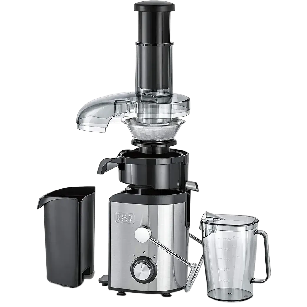 Black+Decker Juicer Extractor Stainless Steel With Powerful Function 800W JE800-B5 Black/Silver/Clear