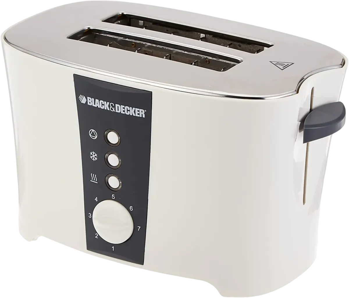 Black+Decker Bread Toaster 2 Slice With Crumb Tray ET122-B5 White/Grey
