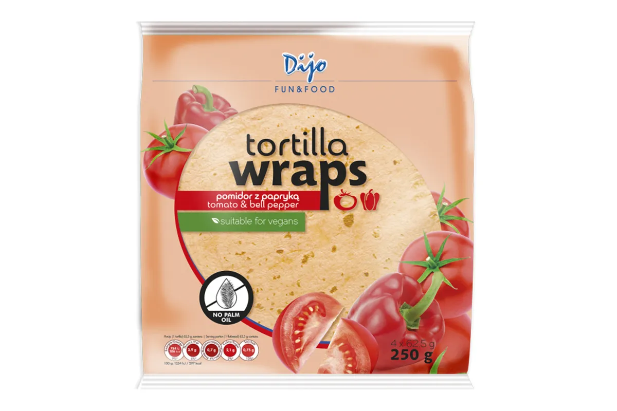 Dijo Tomato Tortilla 25cm, 4 sheets x 62,5g