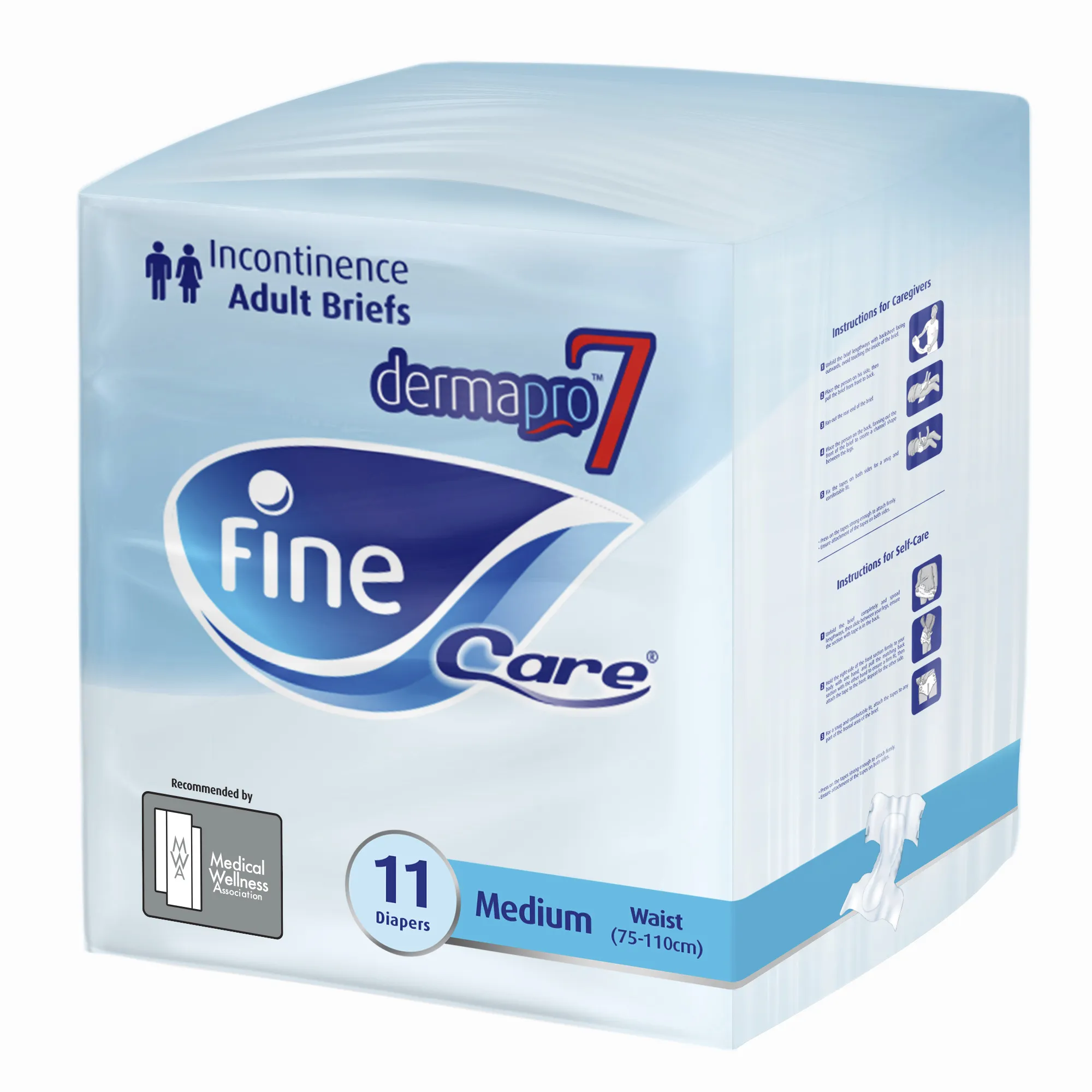 Fine Care Incontinence Unisex, Waist (75 - 110 cm), Medium, pack of 11