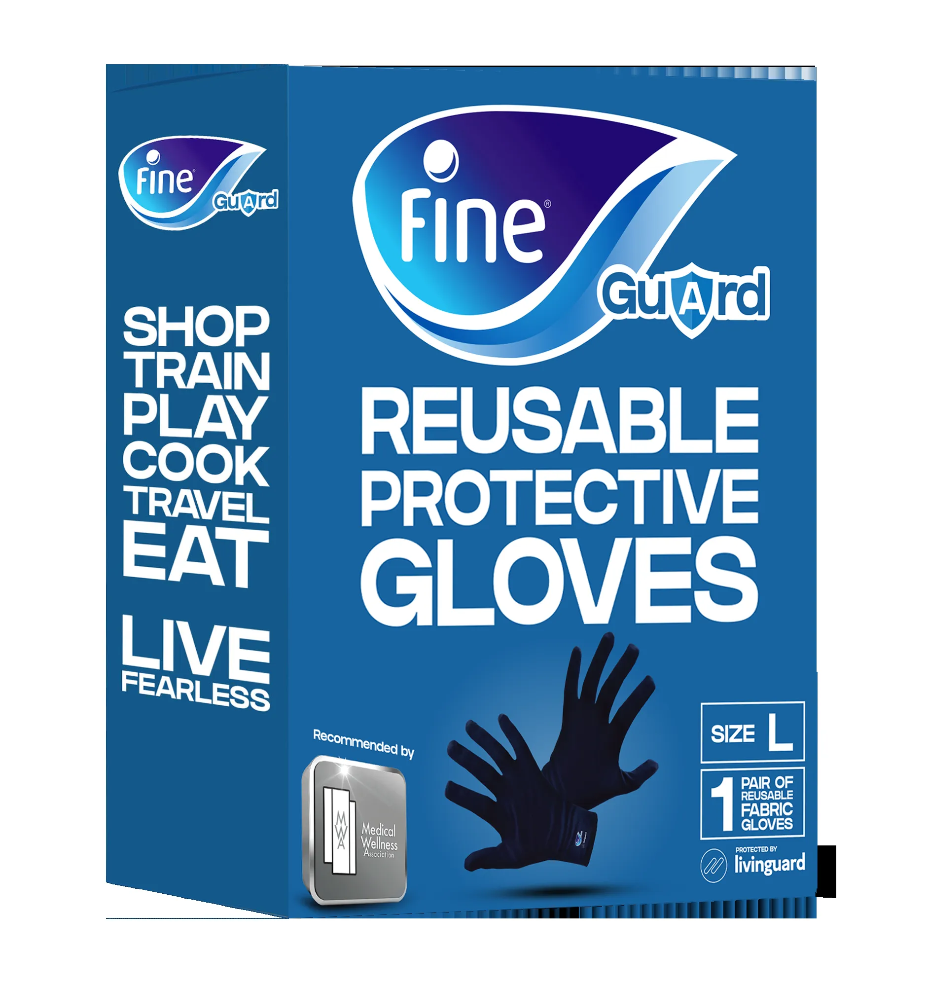Fine Guard Adult Gloves Livinguard Technology, Infection Prevention Size Large