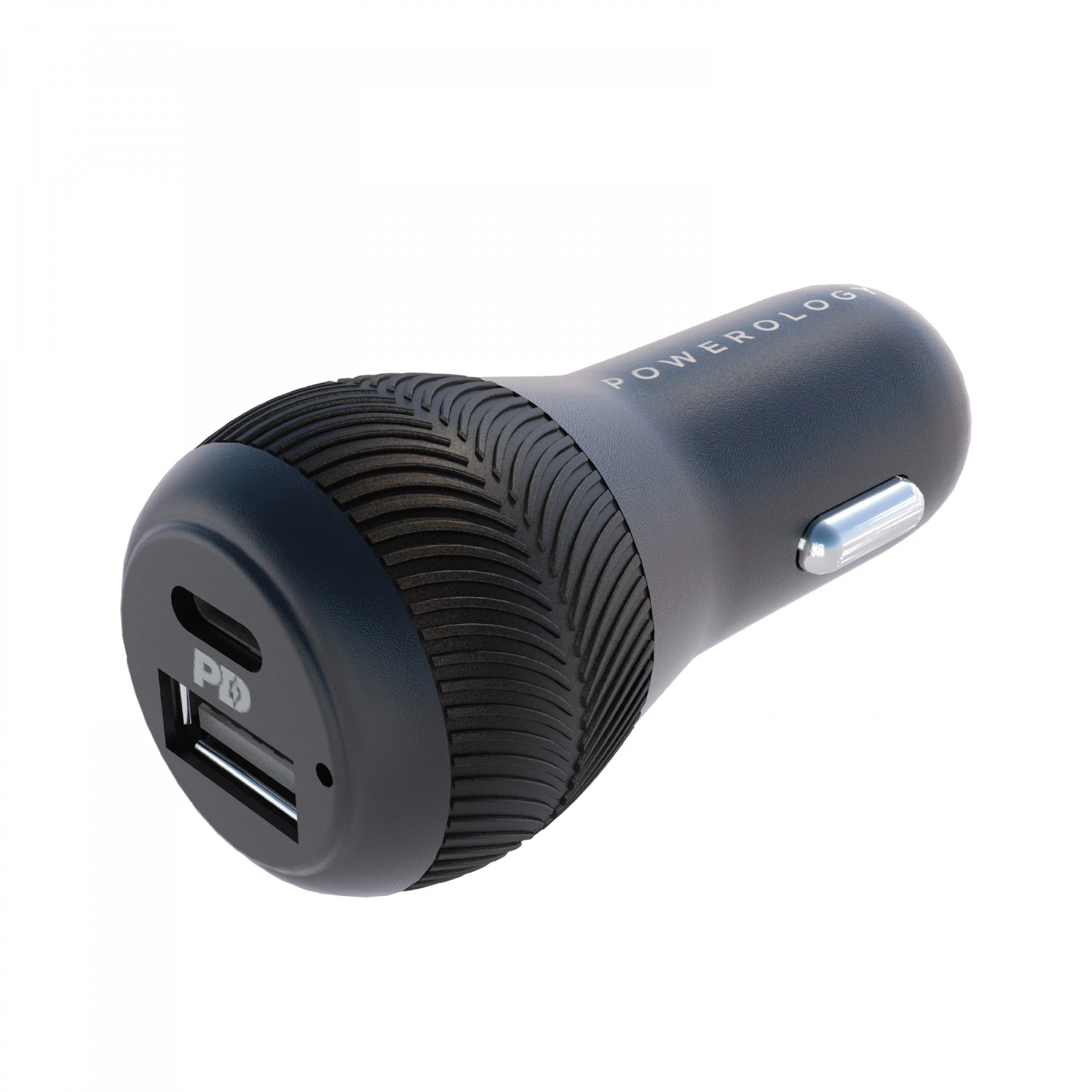 Powerology Ultra-Quick 32W Car Charger 20W PD and USB 2.4A USB-C to Lightning MFi Cable included (0.9m/3ft) Black_PPDCCLBK
