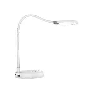 Promate LED Desk Lamp, Touch Sensitive Ultra-Bright LED Soothing Light with Powerful 4000mAh Portable Charger, 2.1A Dual USB Charging Port and Flexible Gooseneck for Reading, Home, Smartphone