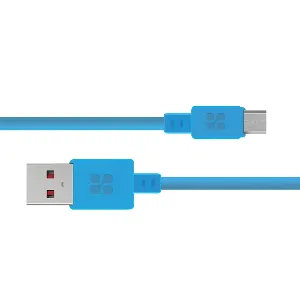 Promate Micro USB Cable, Premium Micro USB to USB 2m Tangle Free Cable with 1.8A Fast Charge Sync Cord and Long Bend Lifespan for All Micro-USB Enabled Devices, MicroCord-2 Blue