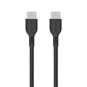 Promate USB-C to USB-C Cable, Premium 60W Power Delivery USB Type-C to Type-C 3A Sync and Charge Cable with 2 Meter Tangle Free Cord for MacBook Pro, Google Pixel XL, Nexus 5X/6P, PowerBeam-C