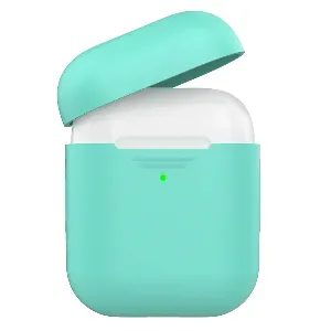 Promate Apple AirPods Case, Ultra-Lightweight Protective 360 Degree Silicone Cover with Scratch-Resistance and Wireless Charging Compatible for Apple AirPods and AirPods 2, AirCase Green