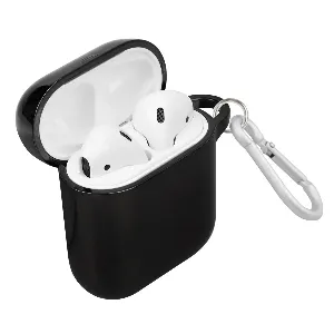 Promate AirPods Case, Premium Quality Full Protective Dual Layered Electroplated Hard Case Cover with Carabiner Clip and Wireless Charging Compatible for Apple AirPods and AirPods 2, NeonCase