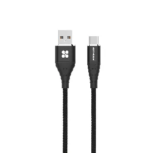Promate USB-C Cable, 2.4A Fast Charging Fabric Braided USB Type-C Cable Compatible with Samsung Galaxy S20, S20+ Note 20, LG, Moto, Sony, Google Pixel and More USB-C Smartphone, cCord-1