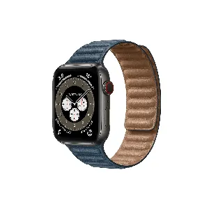 Promate Leather Strap for Apple Watch 38mm/40mm, Adjustable Genuine Leather Loop Wristband with Strong Magnetic Closure for Apple Watch Series 1,2,3,4,5,6,SE, Maglet-40 BLTIC_BLUE