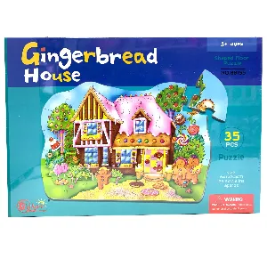 Tu Sun Gingerbread House Shaped Floor Puzzle