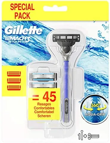 Gillette Mach3 start handle + 3 blades