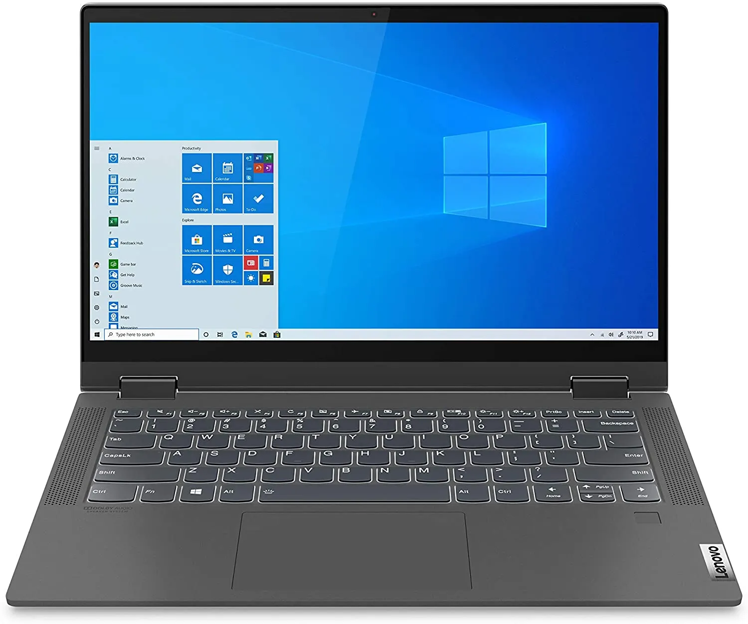 Lenovo Flex 5 Convertible Laptop, AMD Ryzen 5-4500U, 8GB RAM, 512GB SSD, AMD Radeon Graphics, 14.0" FHD Touchscreen, Windows 10. Graphite Grey