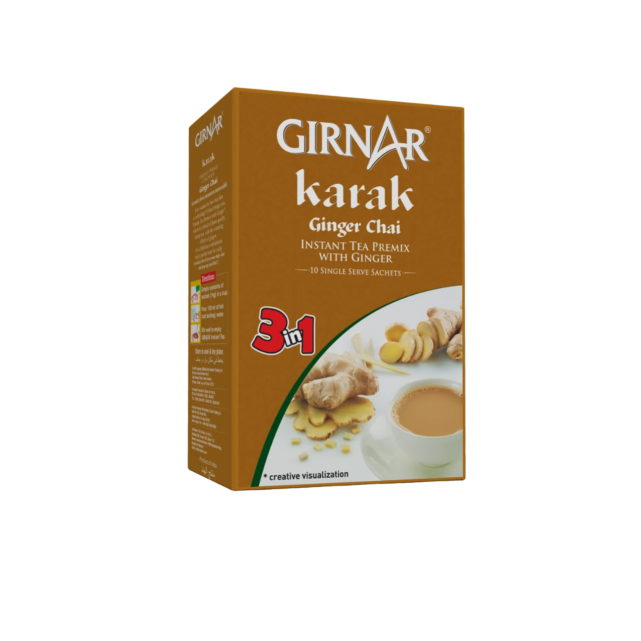 Girnar Karak Ginger Premix Tea 10 Single Serve Sachet X 22gm