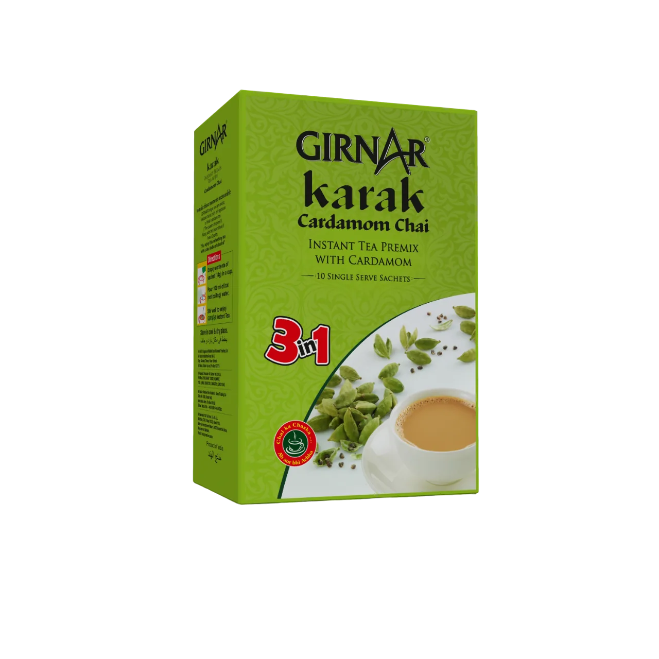 Girnar Karak Cardamom Premix Tea 10 Single Serve Sachet X 22gm