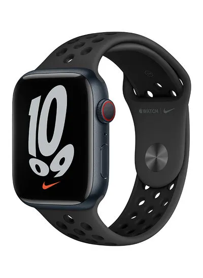Apple Watch Nike Series 7 GPS + Cellular 45mm Midnight Aluminum Case With Sport Band Anthracite-Black