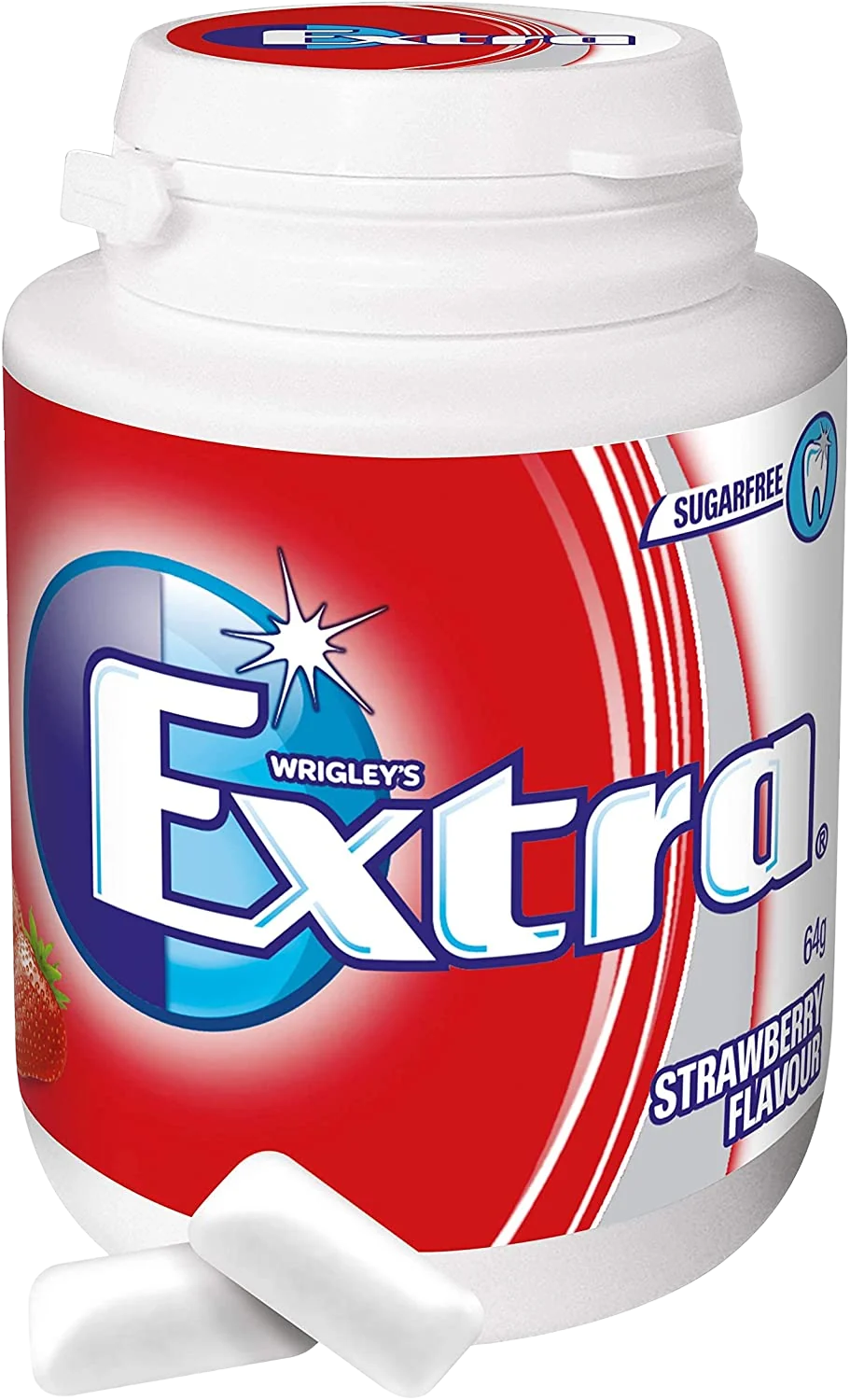 Extra Strawberry Sugar Free Chewing Gum Bottle 64g