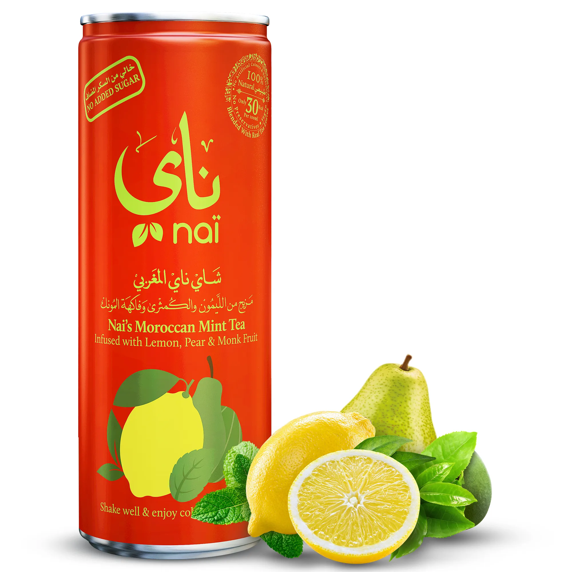 Nai s Moroccan Mint Tea, 100 Natural, Ready-to-Drink, 250ml Can