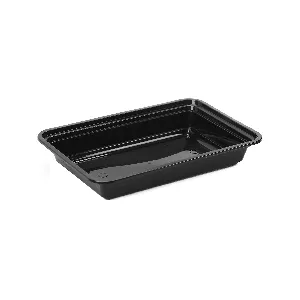 HOTPACK | BLACK BASE RECTANGULAR CONTAINER 28 OZ BASE WITH LID | 300 PIECES