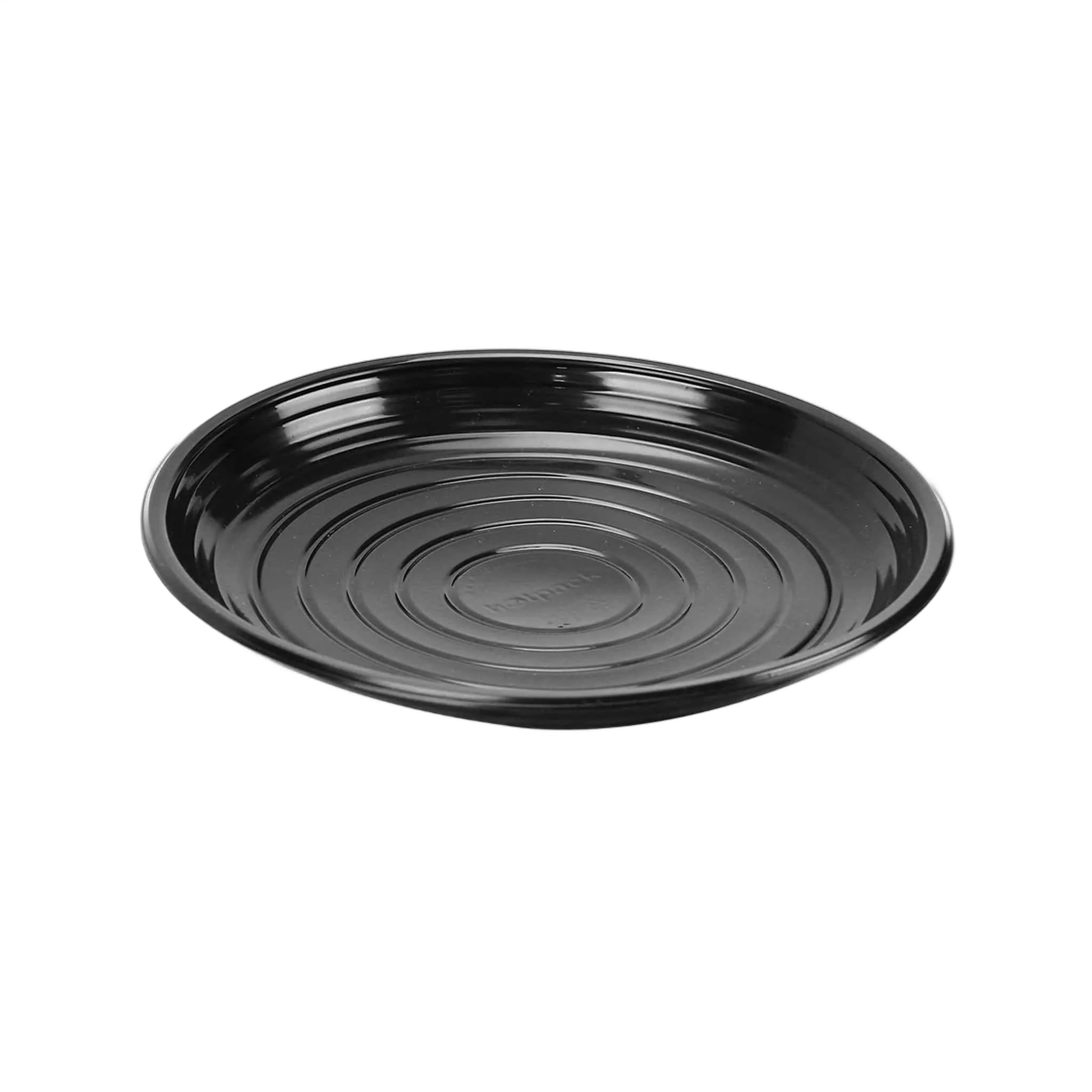 HOTPACK | BLACK BASE ROUND MICROWAVE SAFE PLATE 9" | 150 PIECES