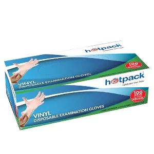 HOTPACK-VINYL GLOVESS MEDIUM-100PIECESX10PKT