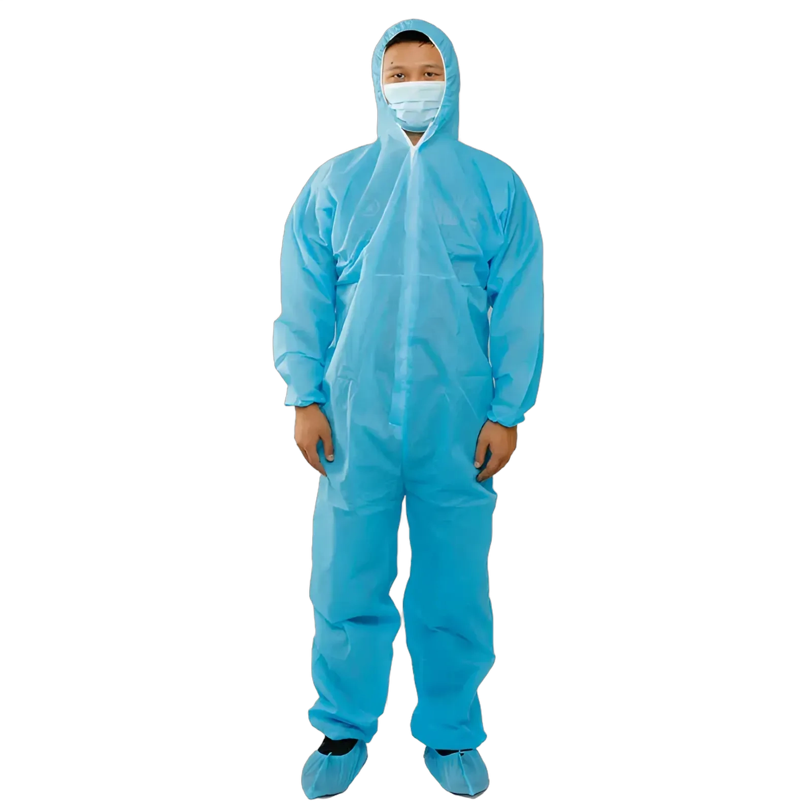 HOTPACK | NON-WOVEN COVERALL WITH HOOD + SHOE COVER | 1 SET