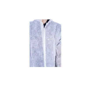 HOTPACK | NON WOVEN VISITOR COAT WHITE COLOR LARGE   | 50 PIECES
