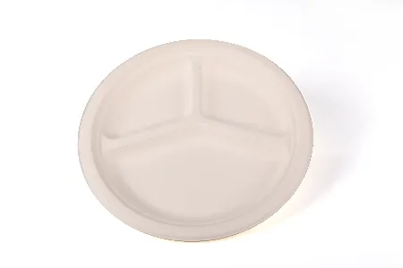 HOTPACK | BIO DEGRADABLE 3-COMPARTMENT PLATE 10" INCH | 500 PIECES