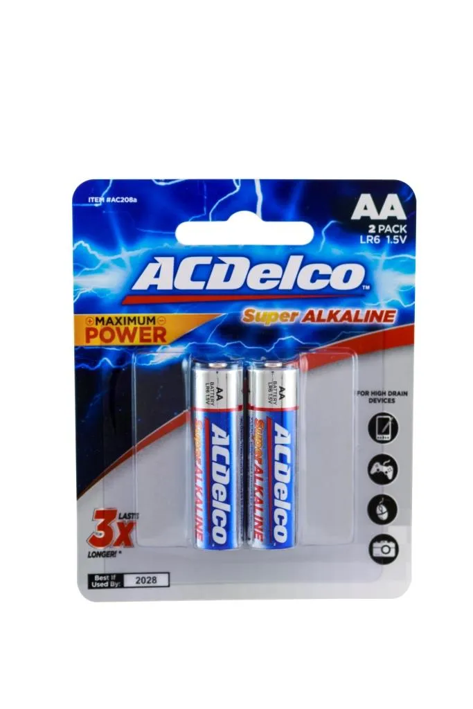 AC Delco Alkaline Blister Card AA 2pk - PCS
