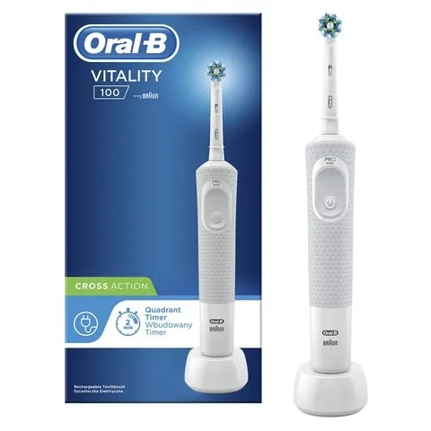 Oral-B Vitality 100 Cross Action Electric Rechargeable Toothbrush White