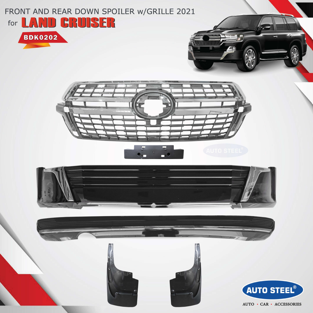 AUTO STEEL front and rear down spoiler w/GRILLE 2021 for LAND CRUISER