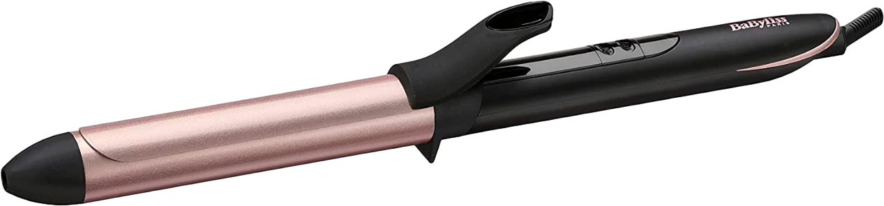Babyliss C451Sde Hair Curling Iron Rose Quartz 25Mm Barrel, Advanced Ceramics Curler With Led 6Temps 160C-210C Ceramic, 2.5M Length Cord 