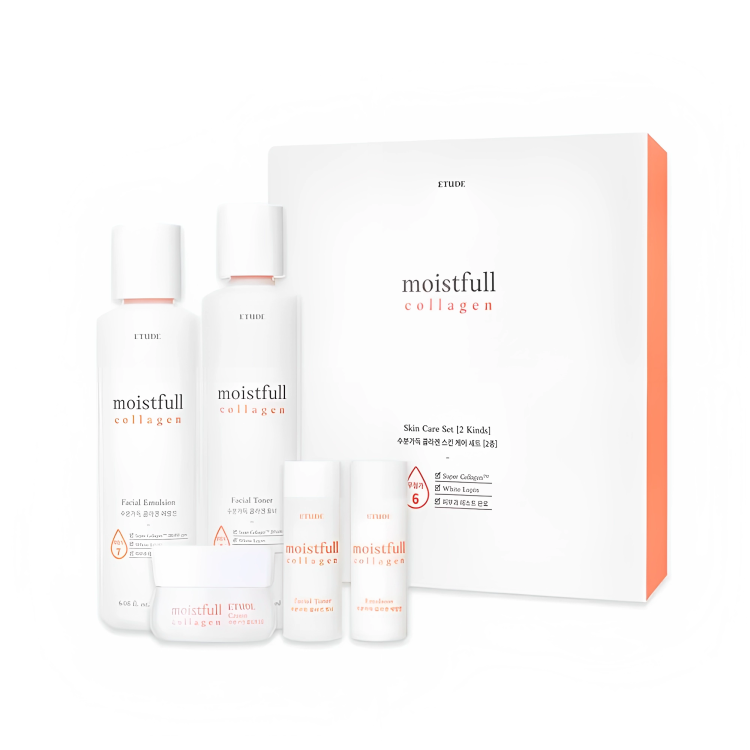 Etude House Moistfull Collagen Skincare Set (Skin Toner 200mL + Emulsion 180ml)
