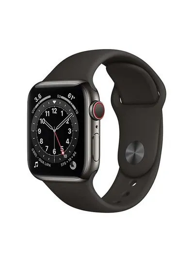 Apple Watch Series 6-40 mm (GPS + Cellular) Graphite Stainless Steel Case with Sport Band Black