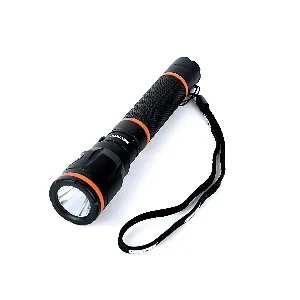 Geepas GFL4659 Rechargeable LED Flashlight - Portable Waterproof Hyper Bright 3W CREE LED Torch Light | Built-in 2*A 950mAh Ni-CD Battery | 150 Lumens 1000M Distance Range | Powerful Torch fo