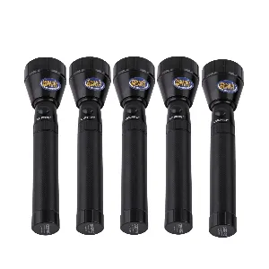 5 In 1 Rechargeable Family Pack LED Flashlight - Hyper Bright Cool White Light 2000 Meters Range Portable Torch High Beam LED Flashlight | Life Time Warranty CREE LED